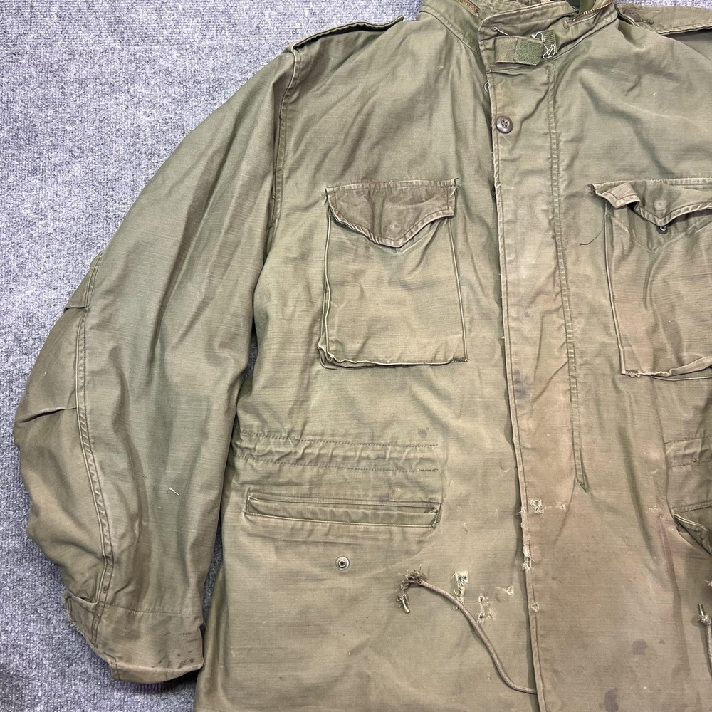 Vintage Alpha Industries Coat Mens XL Green Canvas Cold Weather Field OG-107 - Picture 2 of 14
